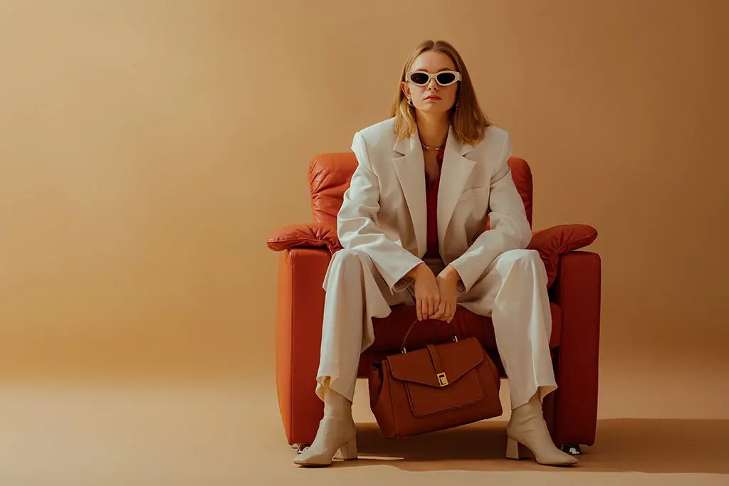 Image of a confident woman sitting on a chair