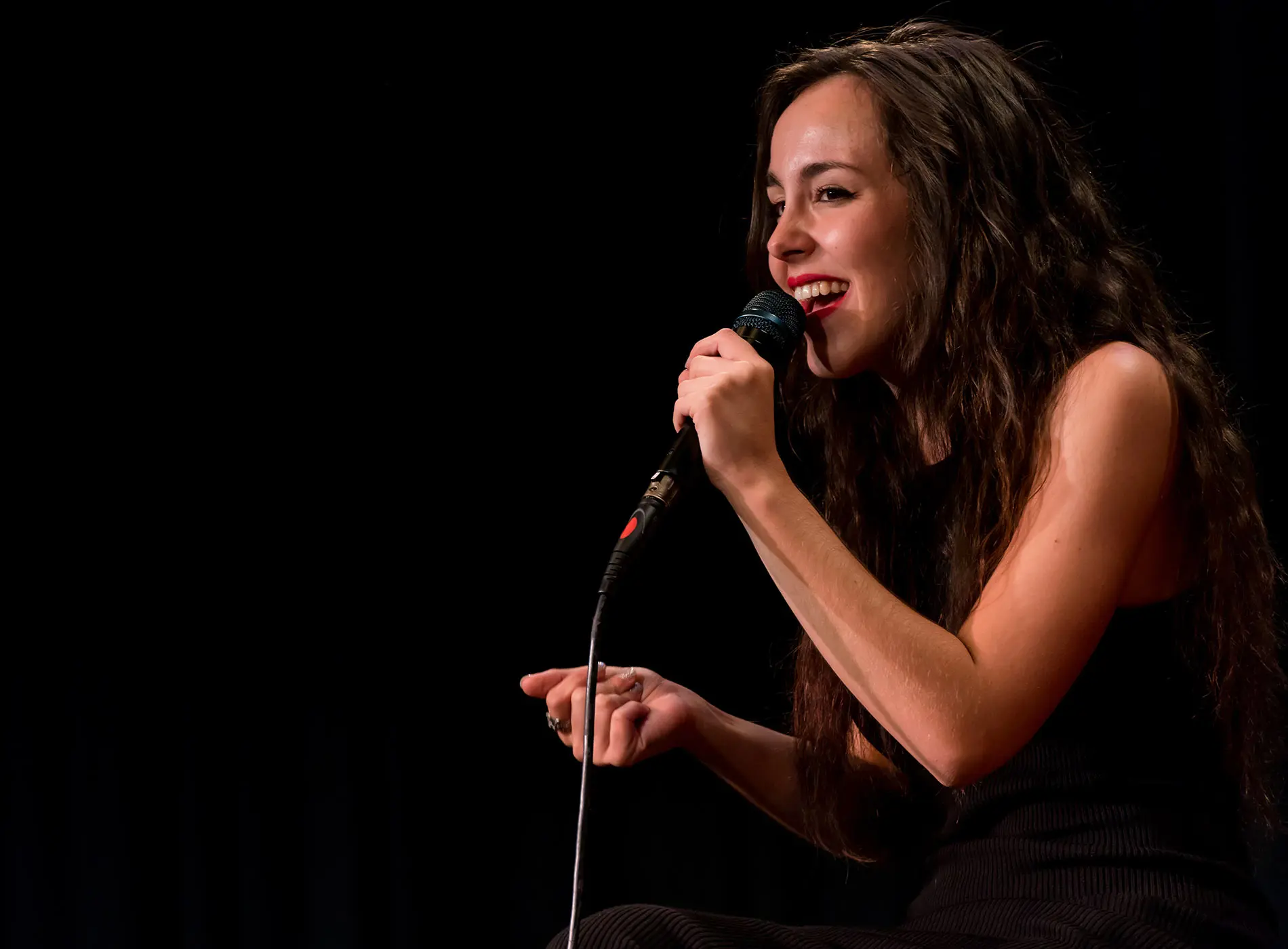 Beautiful woman singing