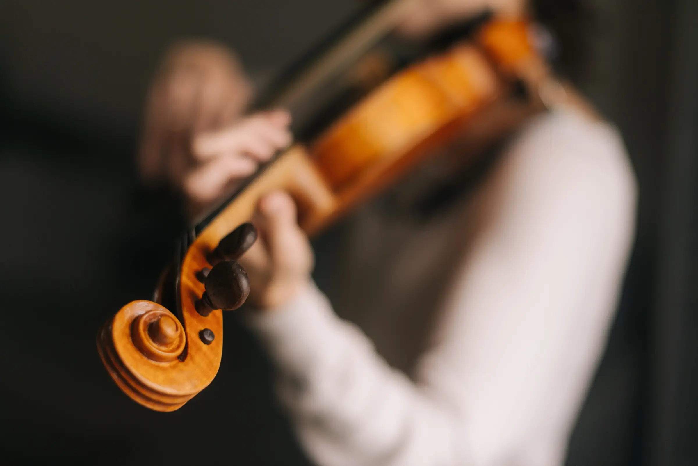 Adult playing the violin