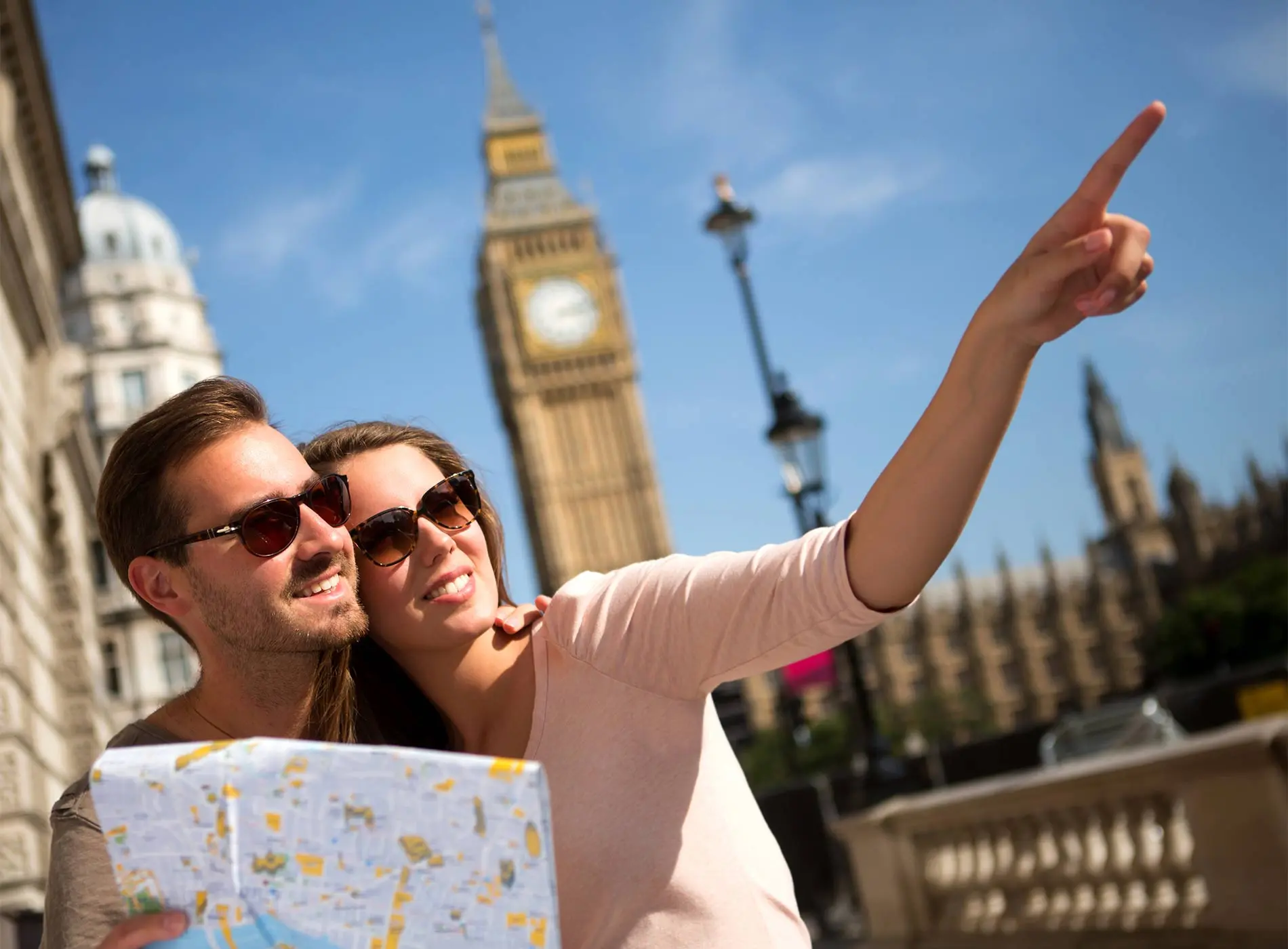 Couple exploring London