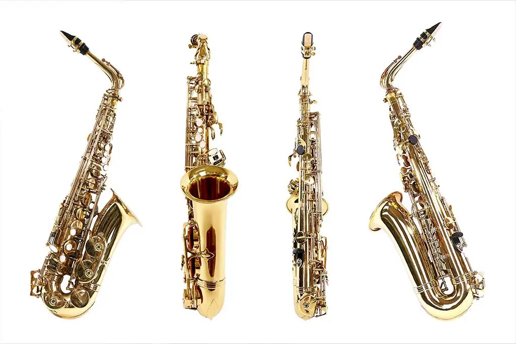 Different angles of saxophone