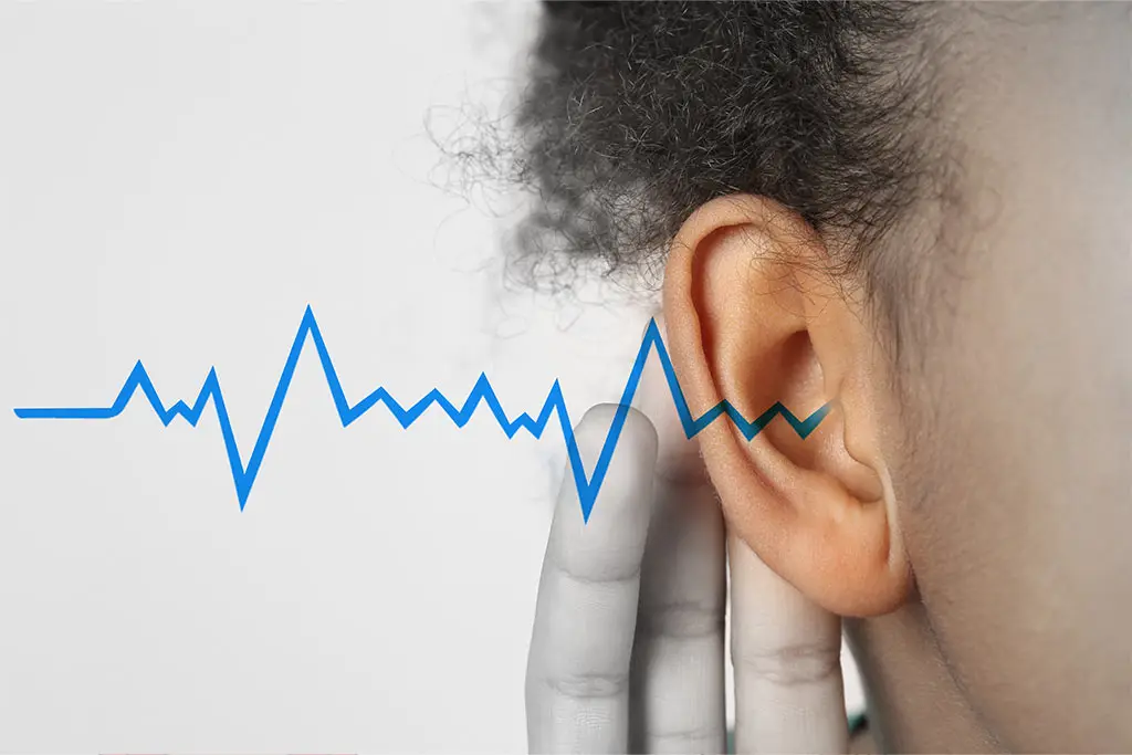 Ear with sound wave