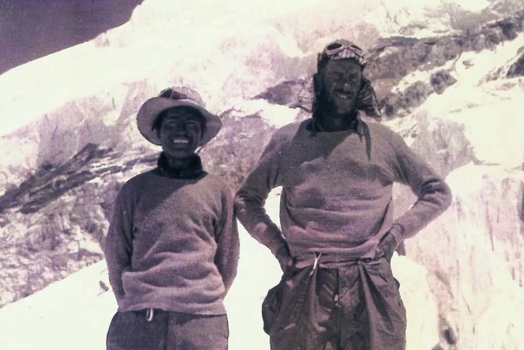 Image of Edmund Hillary and Tenzing Norgay on mount everest