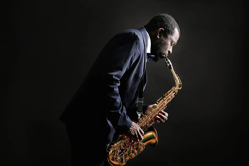 Gentleman playing saxophone