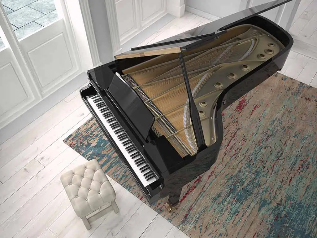 A grand piano in a teaching room at Fitzrovia Music Studios