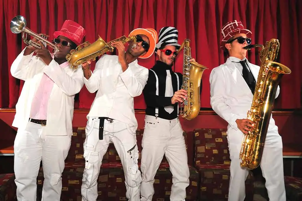 Group of musician playing music instruments
