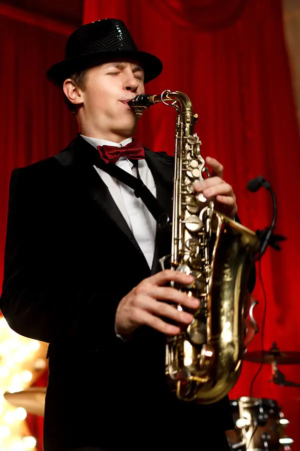 Jazz man playing saxophone