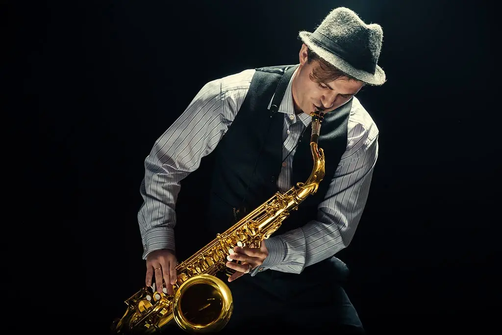 Jazzman playing saxophone