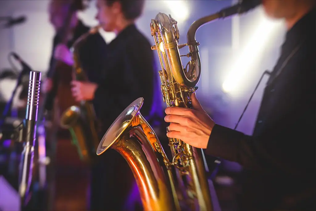 Saxophone players performing