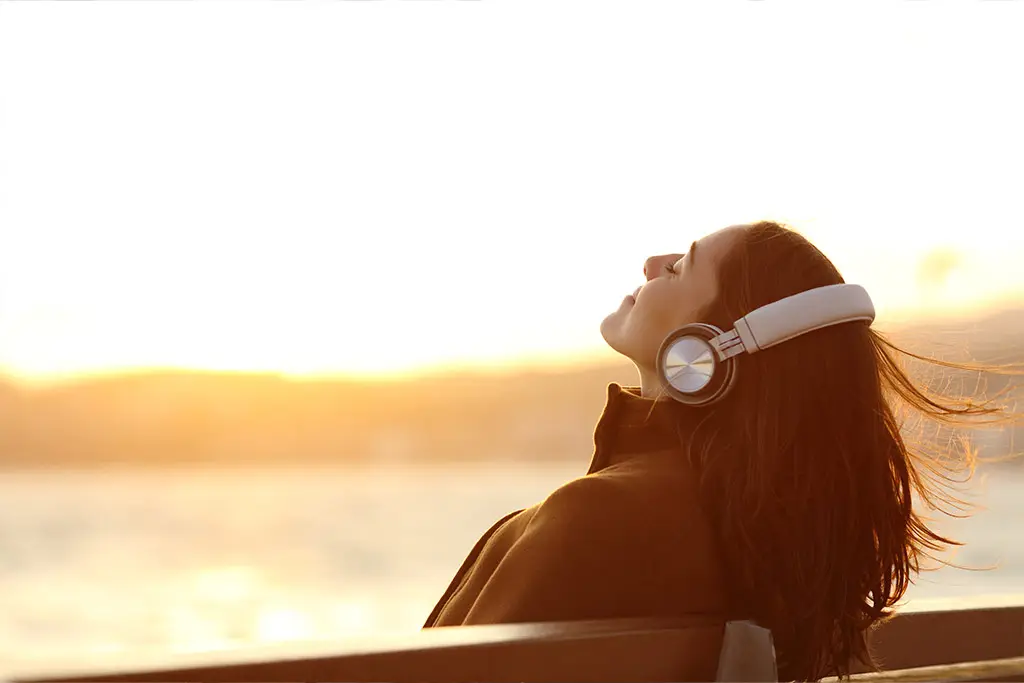 Woman listening to music