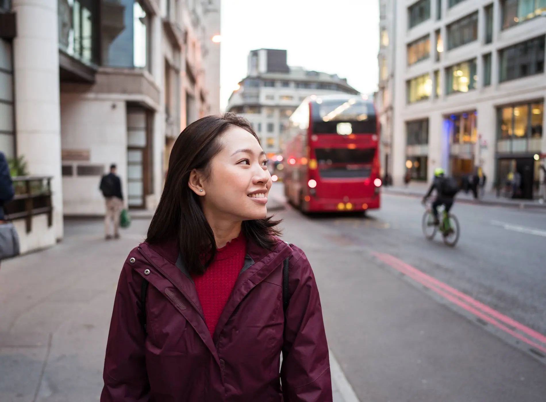 Asian woman in London street