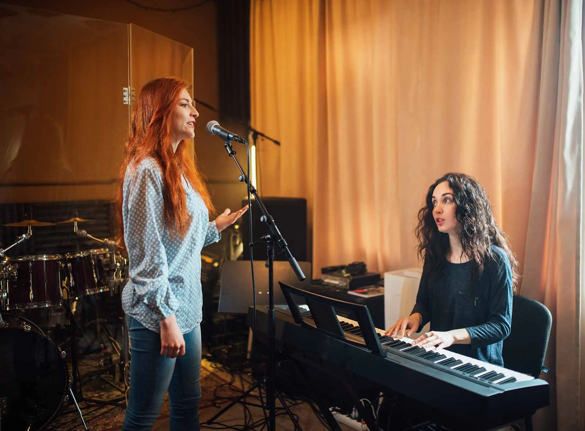 Lady starting her singing lessons