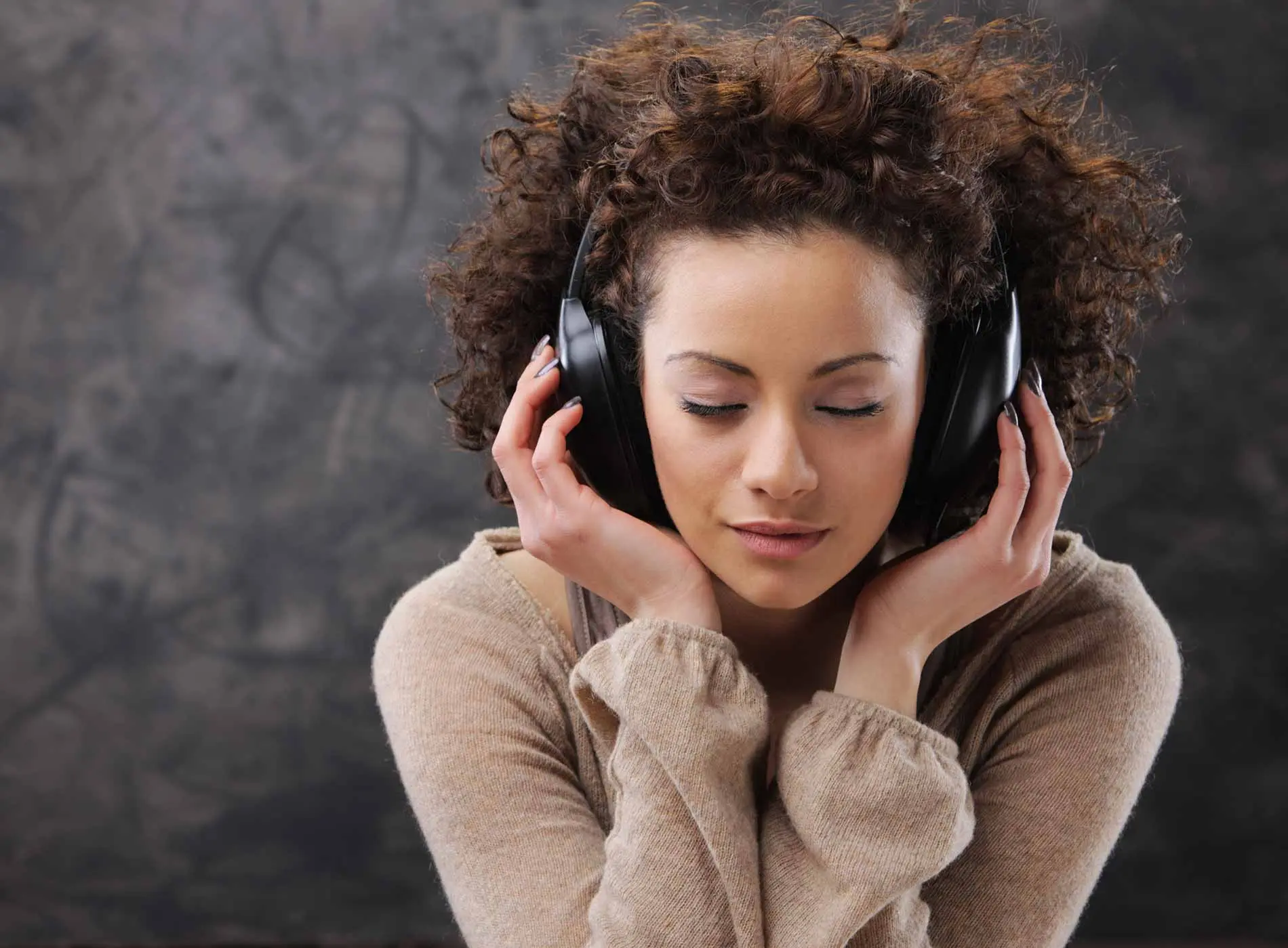 Lady listening to music