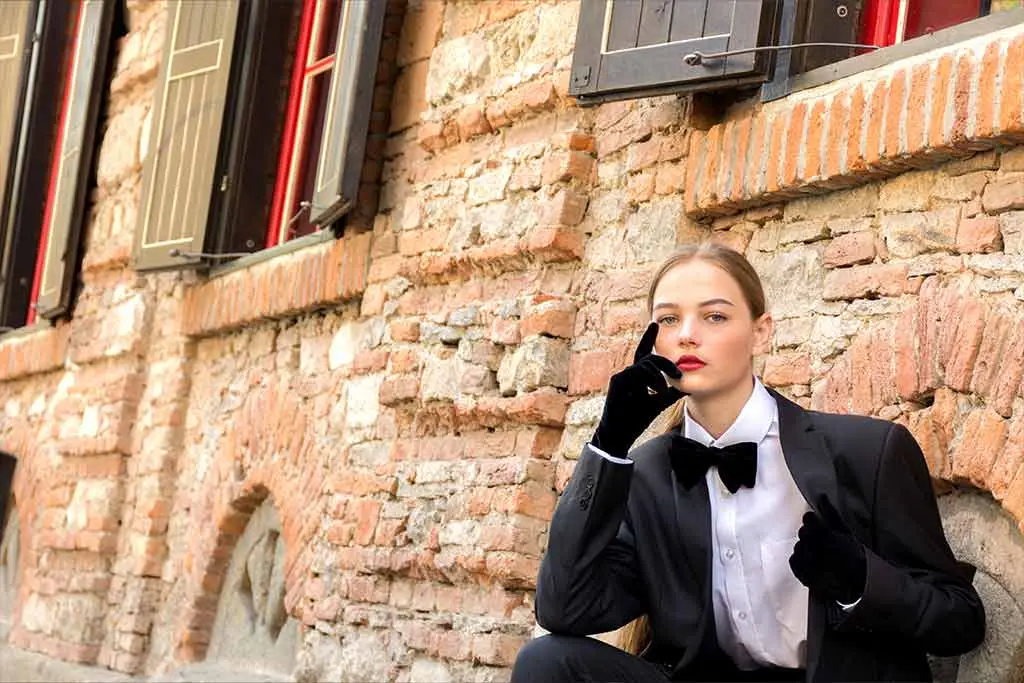 Image of young woman in a stylish business suit